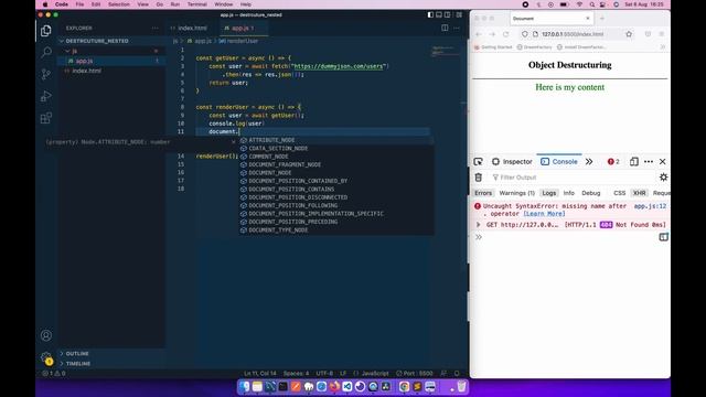 Destructuring deeply nested object from an API in JavaScript смотреть онлайн