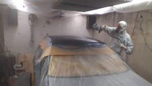 Мобихел Наутилус   покраска  крыши грунт 3:1 М+М +база+лак NOVOL 590