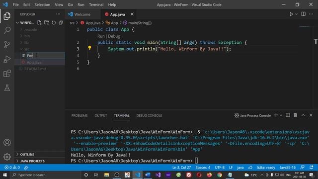 Create a Java Form Project by VS Code. Cross-Platform Project смотреть онлайн