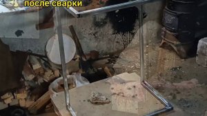 Прикроватный столик, своими руками. Столик из проф трубы.