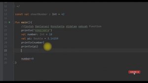 Belajar Kotlin Pemula 2b Basics - Cara Deklarasi Variabel & Konstanta