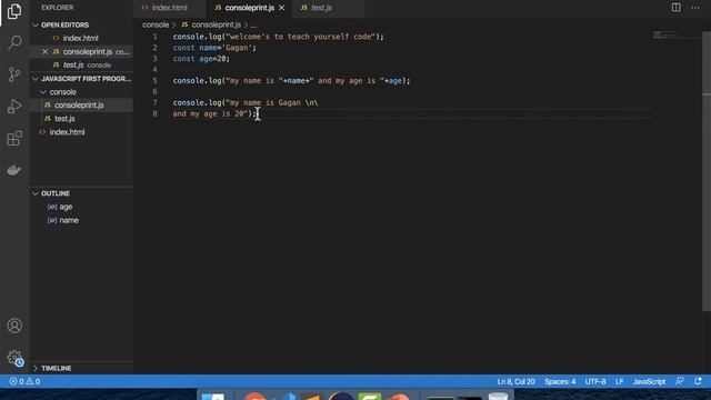 16. Template Literals in JavaScript | Template Literals | JavaScript tutorial for beginners.