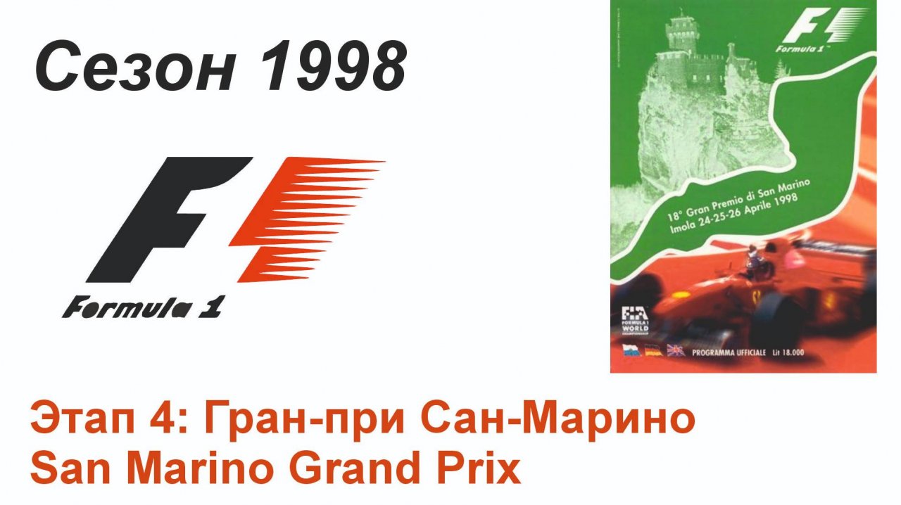 Формула-1 / Formula-1 (1998). Этап 4: Гран-при Сан-Марино (Рус+Англ/Rus+Eng)