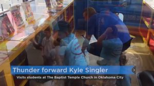 Thunder: Singler visits with students at Baptist Temple Church