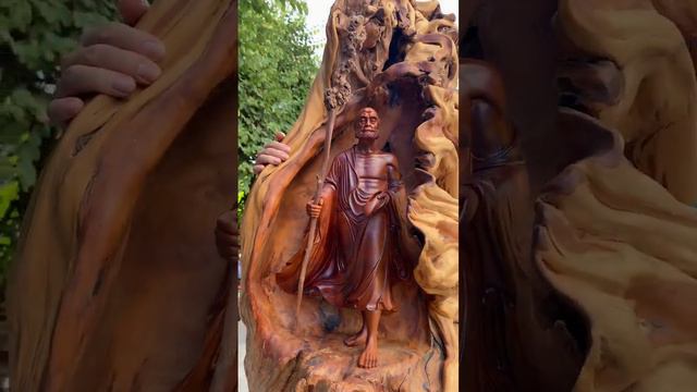 #creative inspiration #original video #root carving art #wood carving craft Dharma