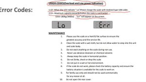 Dr Trust Digital Electronic personal weighing scale error codes Lo || Err