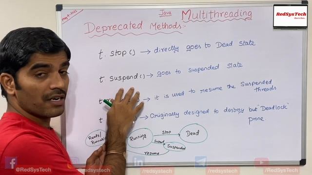 # 143 Deprecated Threads Methods | How I can replace deprecated method in Thread | Java | RedSysTec