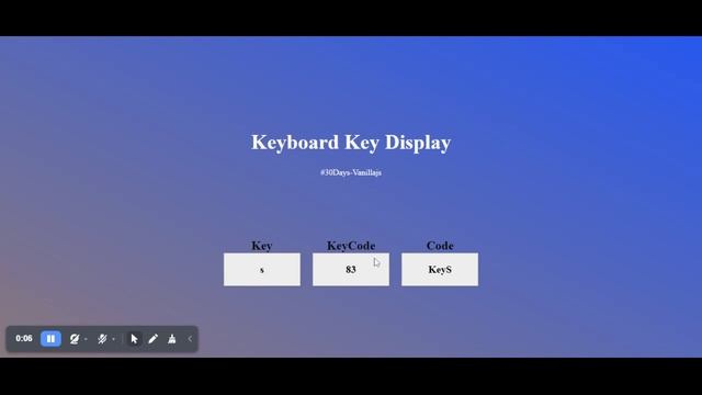 Keyboard Info  | 30 Projects in 30 Days with Vanilla JS | HTML, CSS, Javascript