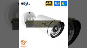 1005004992032006 Hiseeu 4K 8MP IP Camera Outdoor POE Video Surveillance Audio Record CC