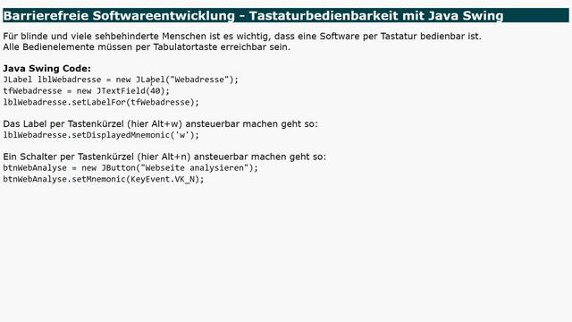 Barrierefreie Softwareentwicklung / Barrierefreiheit mit Java Swing und JavaFx смотреть онлайн