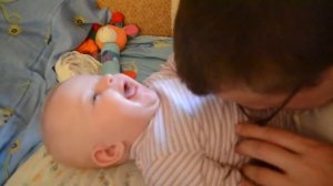 Детский смех нашей доченьки. Заразительный смех ребенка (5,6,7 месяцев). КАТЮША - НАШ ПОЗИТИВЧИК!