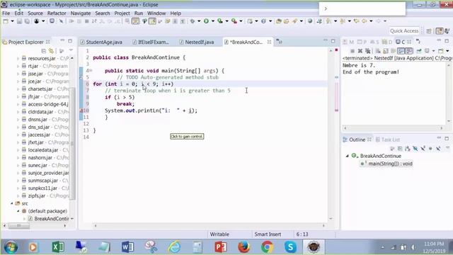 Java If else and breake continue смотреть онлайн