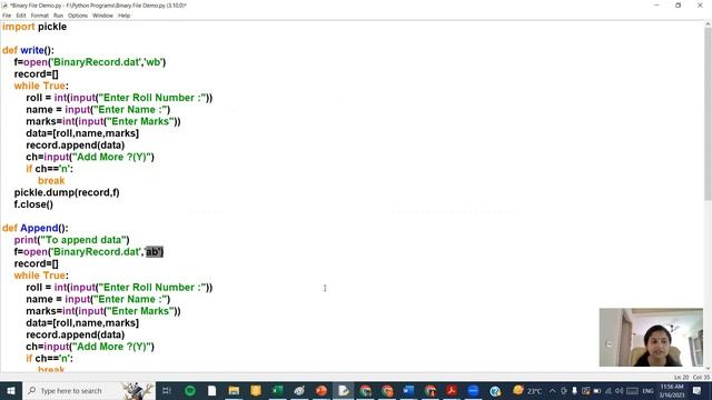HOW TO APPEND DATA IN A BINARY FILE ? CBSE CLASS - XII | COMPUTER SCIENCE | binary file in python