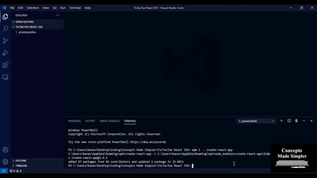 Learn React JS Basics using Tic Tac Toe Game - Basic React JS Setup.