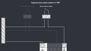 Подключение цепей клемм нижнего ряда