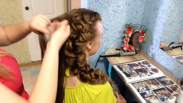 Прическа. Пучок из кос. Вечерняя прическа на основе плетения. LOZNITSA смотреть онлайн