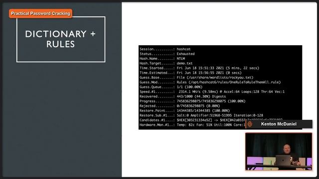 Kenton McDaniel - Practical Password Cracking смотреть онлайн