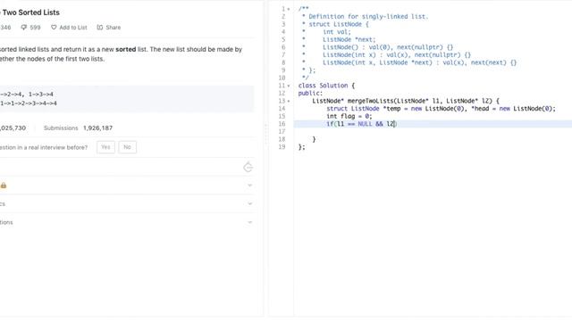 LeetCode 21 | MERGE TWO SORTED LISTS | LINKED LISTS | C++ [ Approach and Code Explanation]
