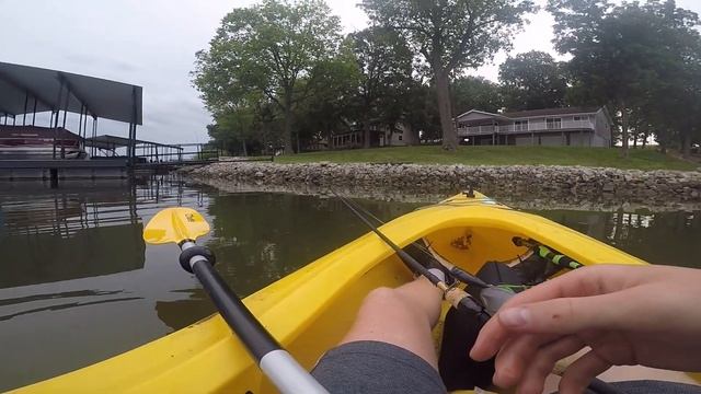 KAYAK Fishing for Bass on lake **BIG STORM ROLLS IN** смотреть онлайн