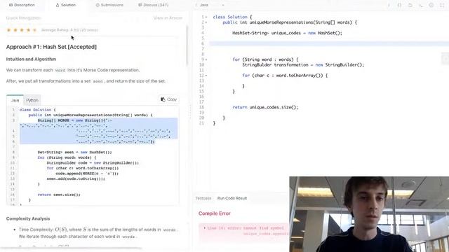 LeetCode Unique Morse Code Words Solution Explained - Java