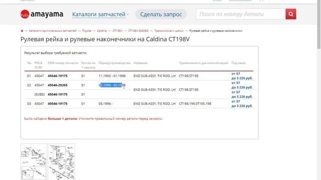 Работа с электронными каталогами запчастей