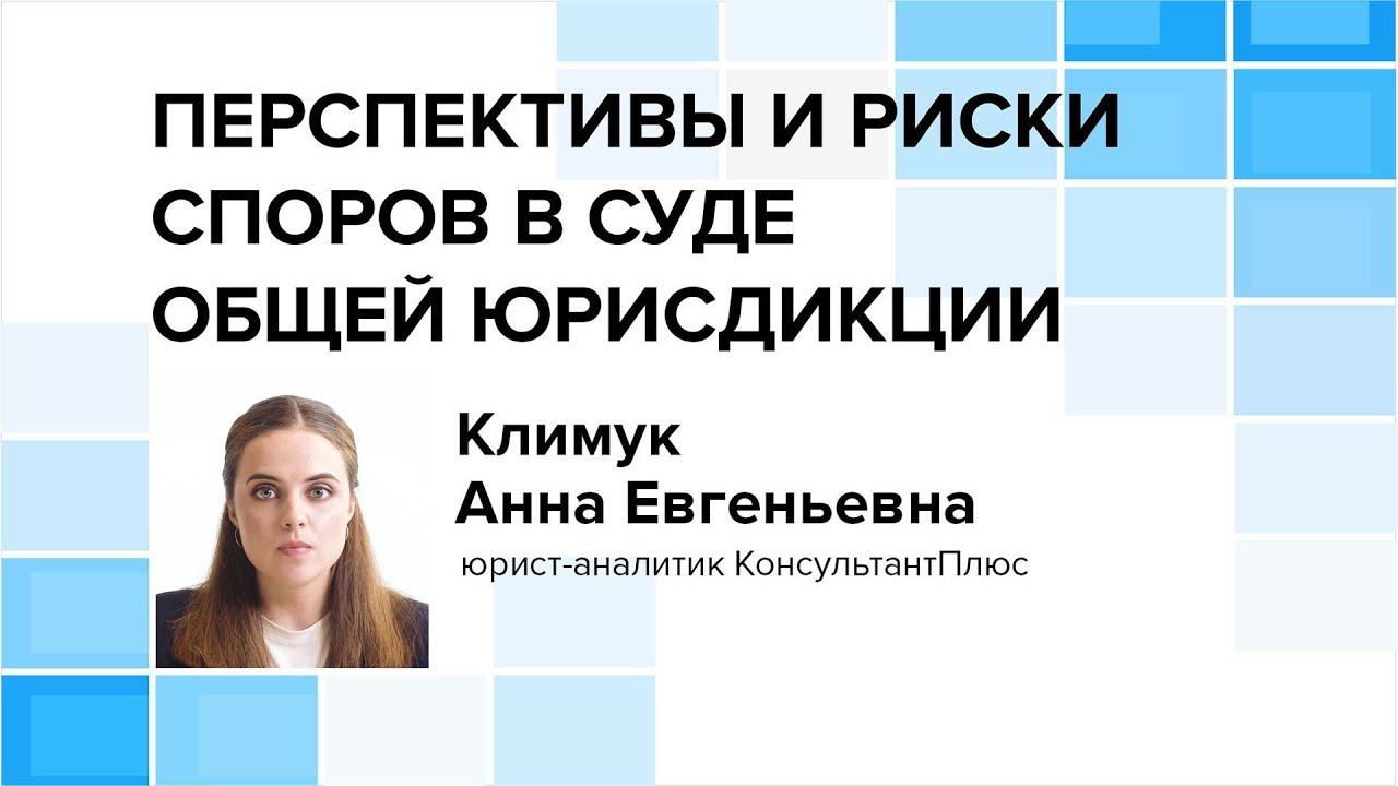 Перспективы и риски споров в суде общей юрисдикции - ПРСОЮ