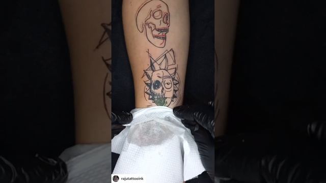 Beautiful RICK & MORTY Tattoo By Artist: @rajutattooink - using @MomsTattooInk