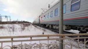 Электровоз эп2к-238 с Пассажирским поездом 29 Вагонов Поповка