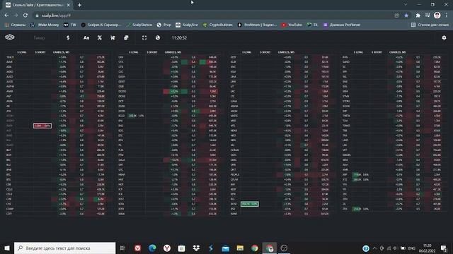 Скринер плотностей Scalp.Live (Секретные настройки)