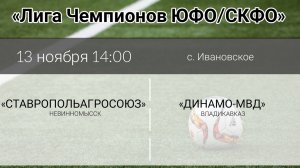 Футбол. СТАВРОПОЛЬАГРОСОЮЗ - ДИНАМО-МВД Владикавказ