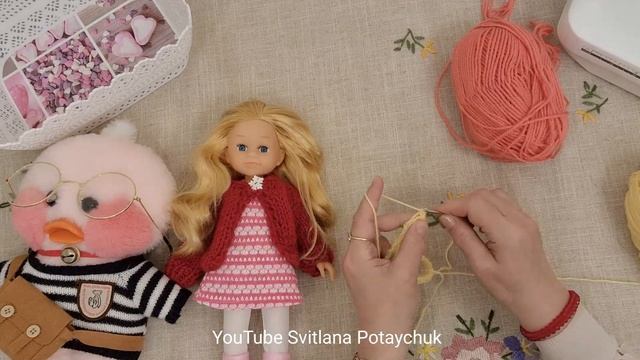Вяжем костюм (юбка + кофта) для куклы Паола Рейна Наряд для куклы Вяжемо одяг для ляльки Paola Rein