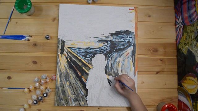 Картины по номерам (Крик Мунк) /Весь процесс раскрашивания/Paint by numbers time lapse DIY смотреть онлайн