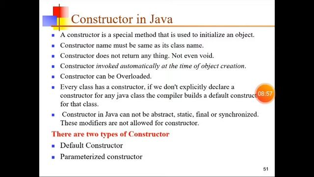 Method Overloading & Constructor in java смотреть онлайн