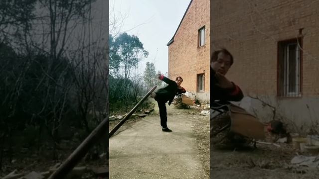 Работа ногами (туйфа) с бревном в ушу. смотреть онлайн