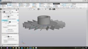 КОМПАС-3D. Построение лопаток ротора, простой вариант
