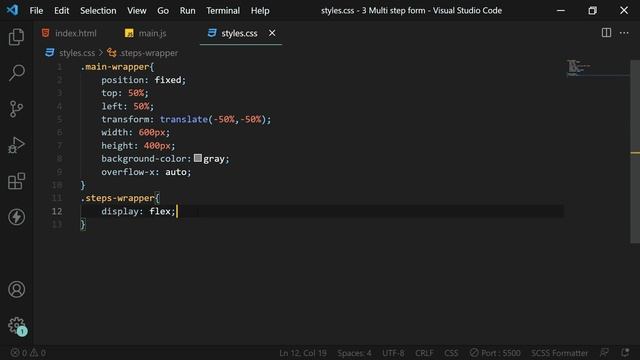Create Multi step form using HTML, CSS and JavaScript / JQuery