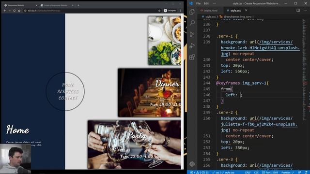 Create a Responsive Website with Animations Using HTML CSS and JavaScript | Part 3 | Services смотреть онлайн