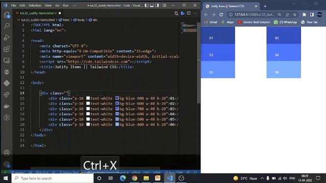 Justify Items class of Tailwind CSS in Hindi смотреть онлайн