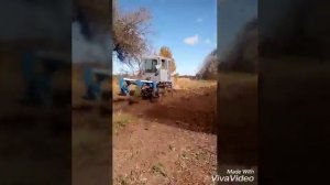 трактор т70 пахота с плугом пску 2+1