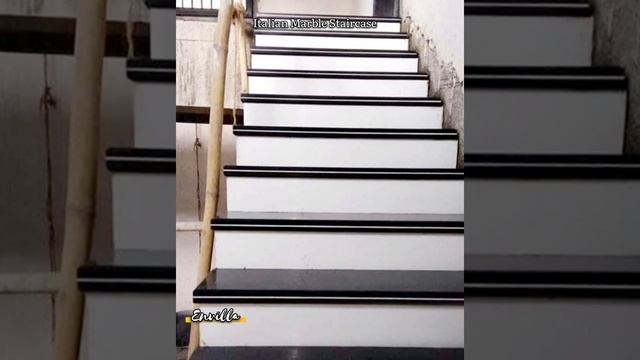 ▪︎Italian Marble staircase. #envilla #italianmarble #staircase #construction #renovation