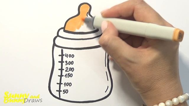 Рисунок и раскраска Бутылочка с соской ?? Рисунки для детей | Sunny and Bunny Draws смотреть онлайн