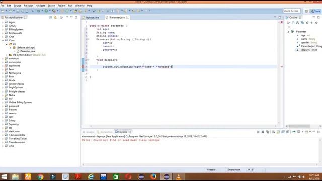 How to use a constructor with parameters in Java?
