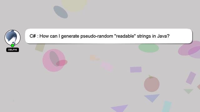 C# : How can I generate pseudo-random "readable" strings in Java? смотреть онлайн