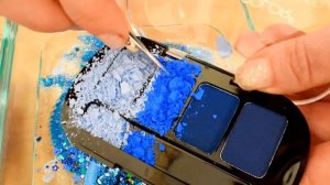 Purple vs Blue - Mixing Makeup Eyeshadow Into Slime Special Series 177 Satisfying Slime Video