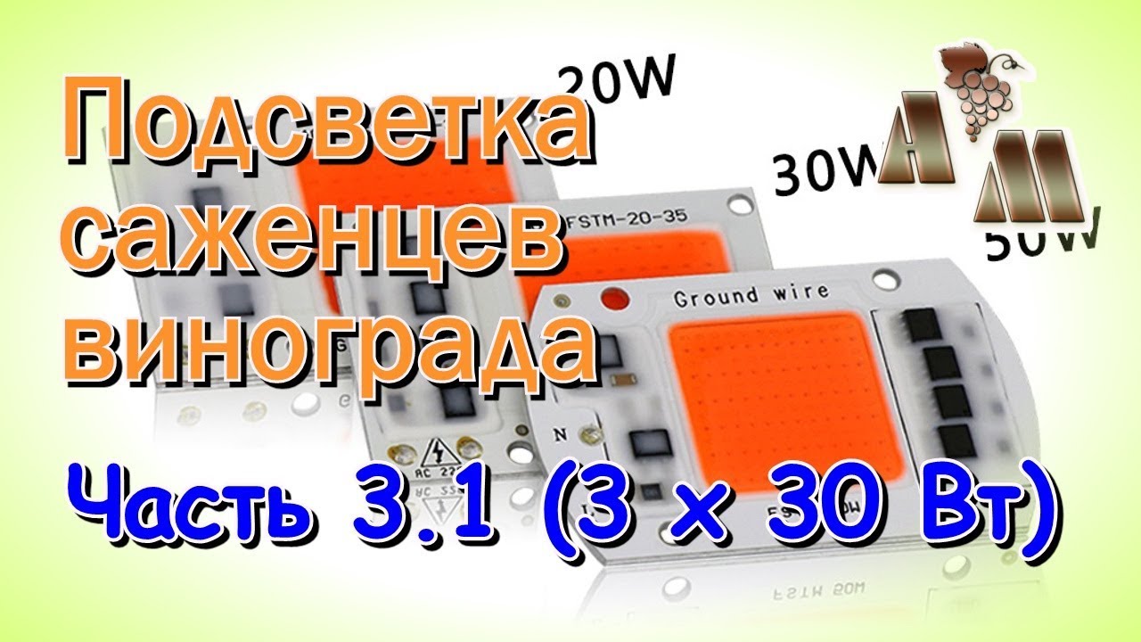 ? Светодиодная подсветка саженцев винограда. Часть  3.1 - Светодиодные чипы (3 по 30 Вт)