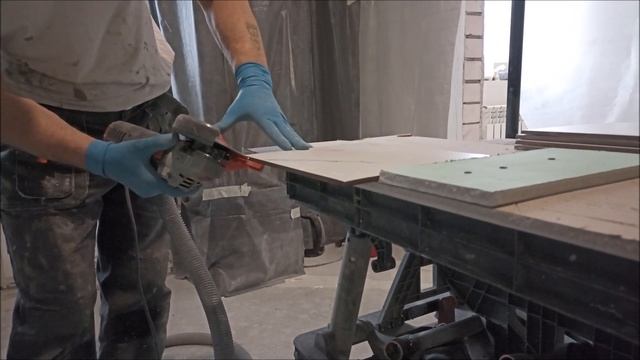 Ремонт в ванной. Укладка керамогранита от Cersanit Steel и Artens Forest