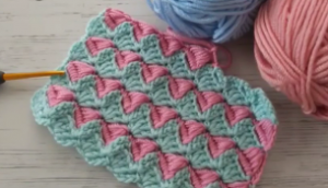 Красивый двухцветный узор крючком Вязание крючком для начинающих