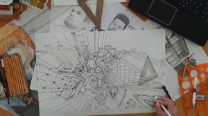 Perspective one point drawing (Timelapse)| Megapolis | WHOAMI Art