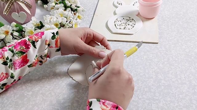 Зайчик?Весенний декор своими руками/Пасхальный декор/Подсвечник/Поделки на Пасху/Глина/Соленое тест