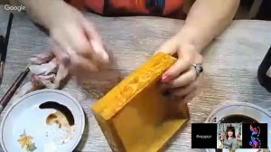 Имитация интарсии и инкрустации по дереву.